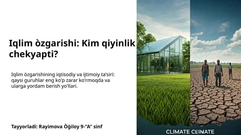 Iqlim òzgarishining iqtisodiy ta'siri va qimmatlanishi