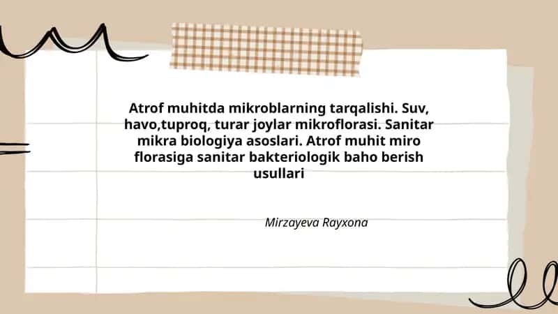 Sanitar mikrobiologiya