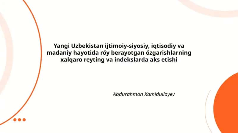 O'zbekistonning Global Competitiveness Indexdagi o'rni va iqtisodiy islohotlar ta'siri