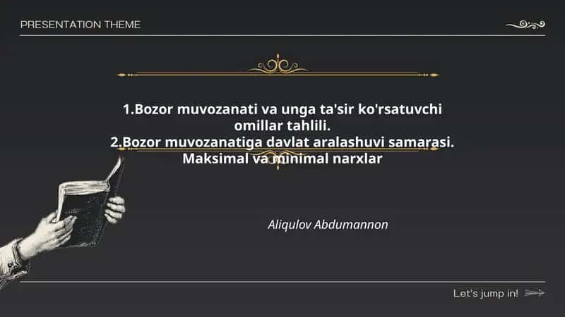 Bozor muvozanati va unga ta'sir ko'rsatuvchi omillar tahlili