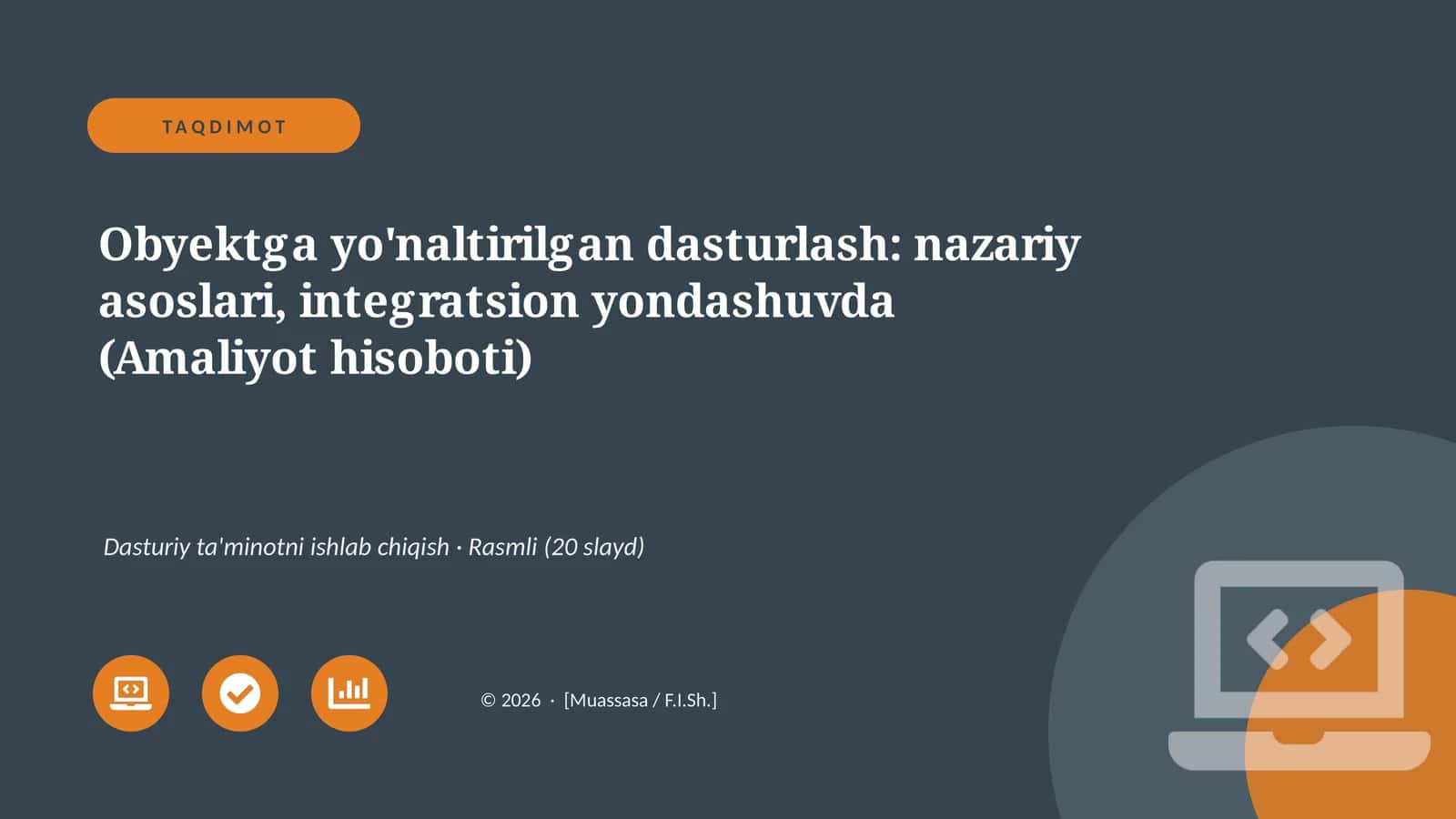 Obyektga yo'naltirilgan dasturlash: nazariy asoslari