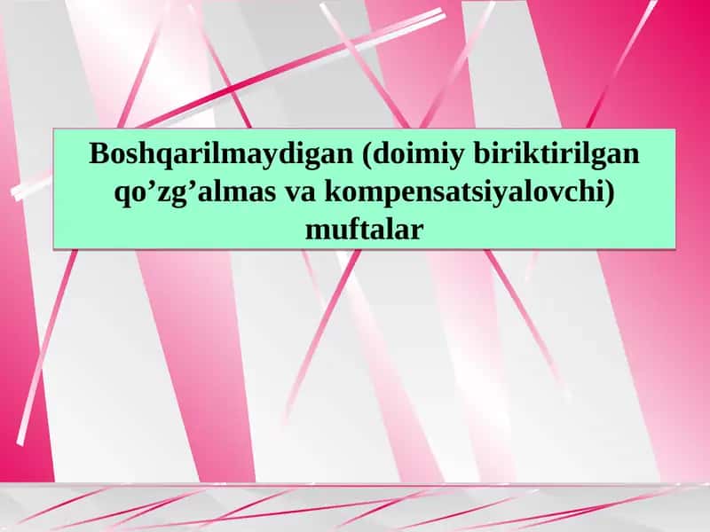 Boshqarilmaydigan (doimiy biriktirilgan qo’zg’almas va kompensatsiyalovchi) muftalar