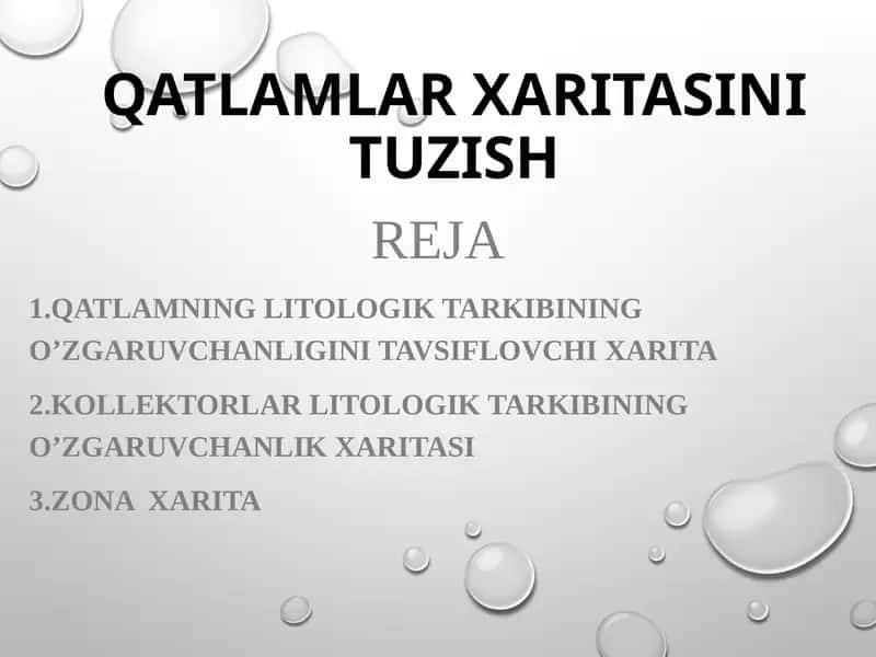 Qatlamlar xaritasini tuzish
