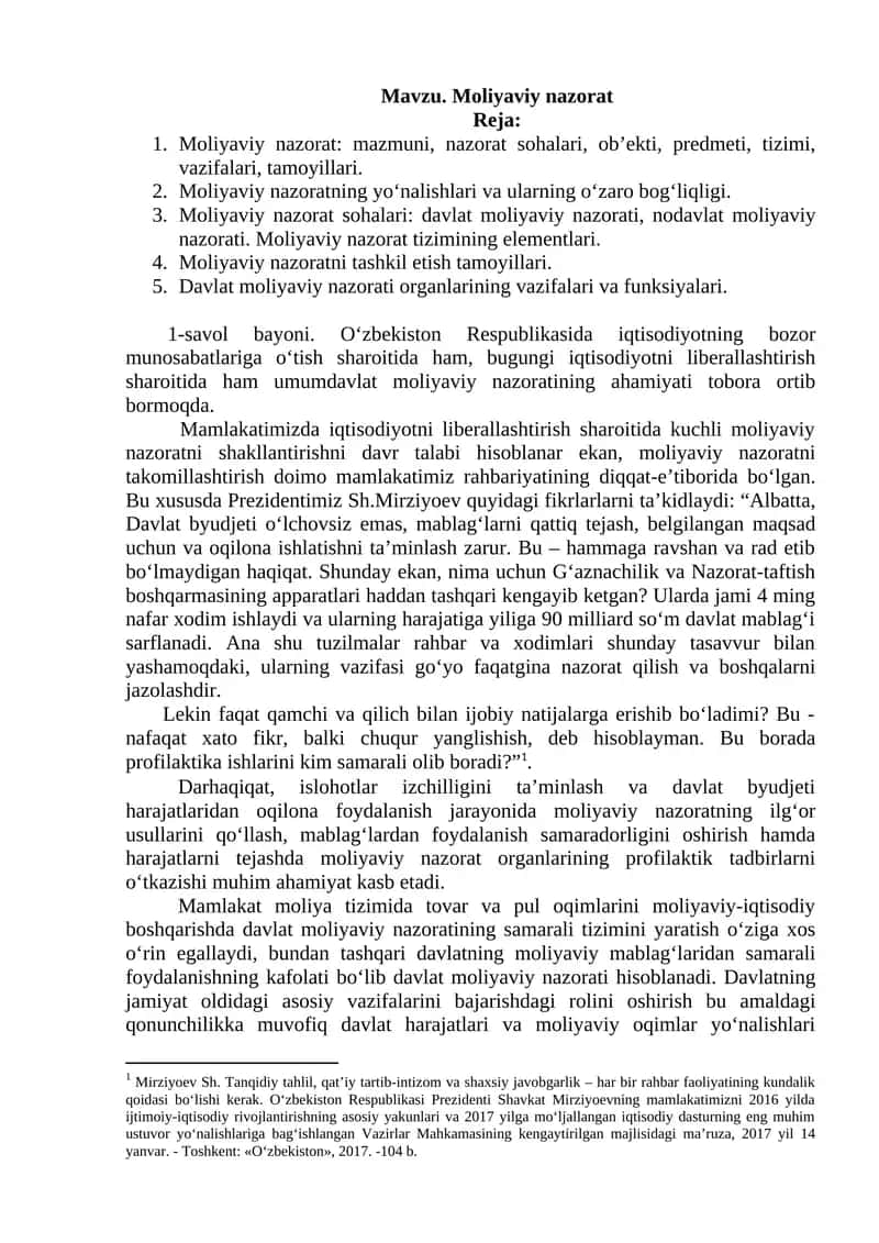 Moliyaviy nazorat