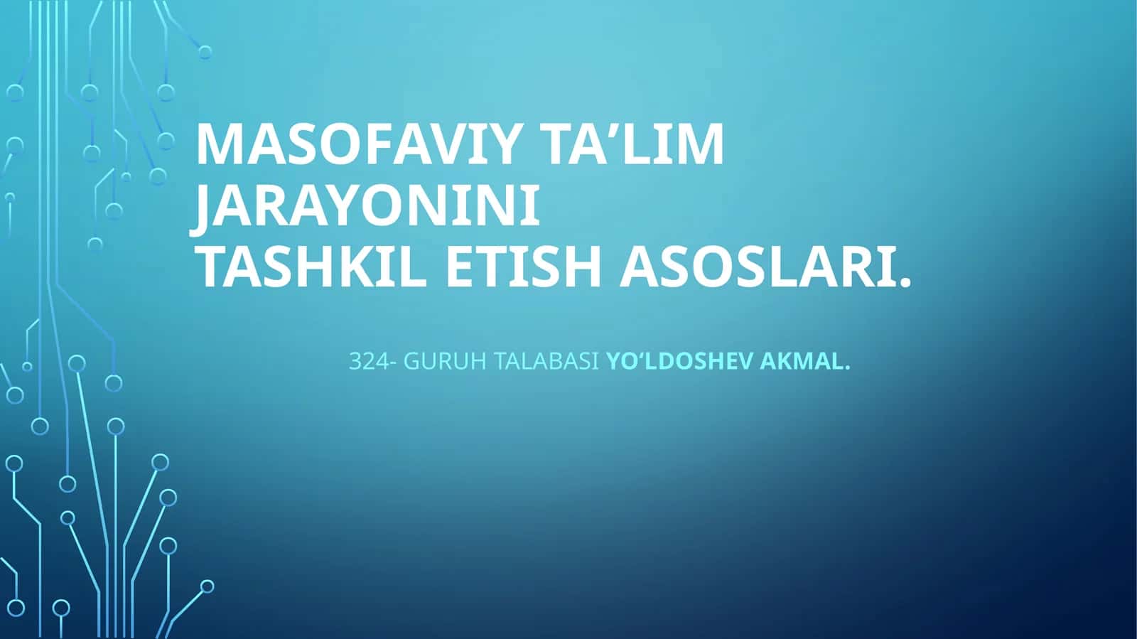 Masofaviy taʼlim asoslari