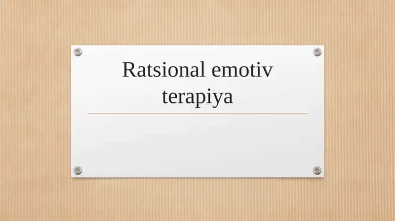 Ratsional emotiv terapiya