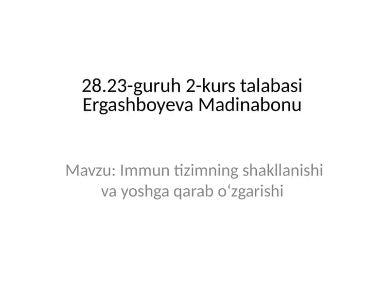 Immunitet va immun tizim
