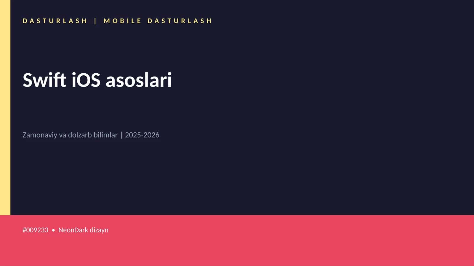 Swift iOS asoslari