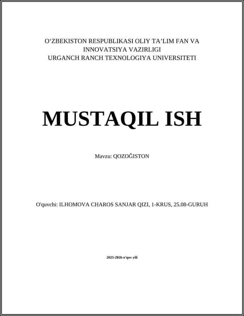 QOZOĞISTON