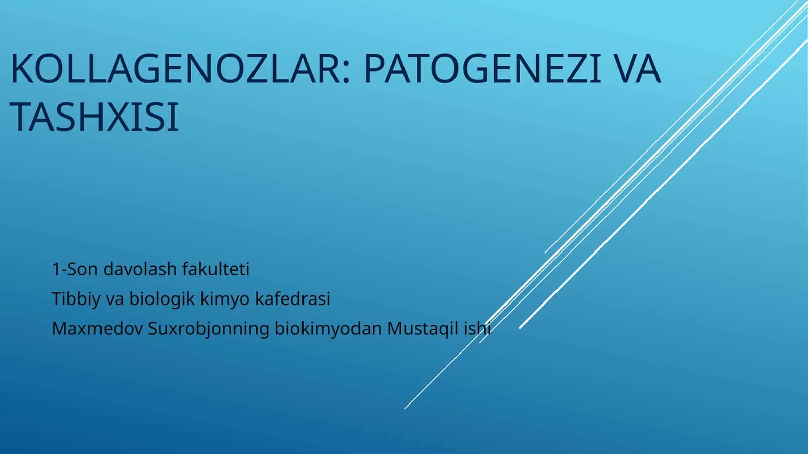 Kollagenozlar: patogenezi va tashxisi.