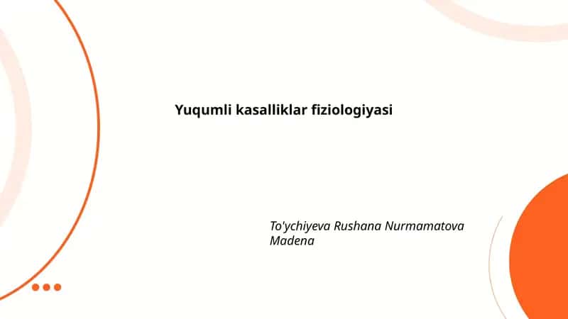 Yuqumli kasalliklar fiziologiyasi