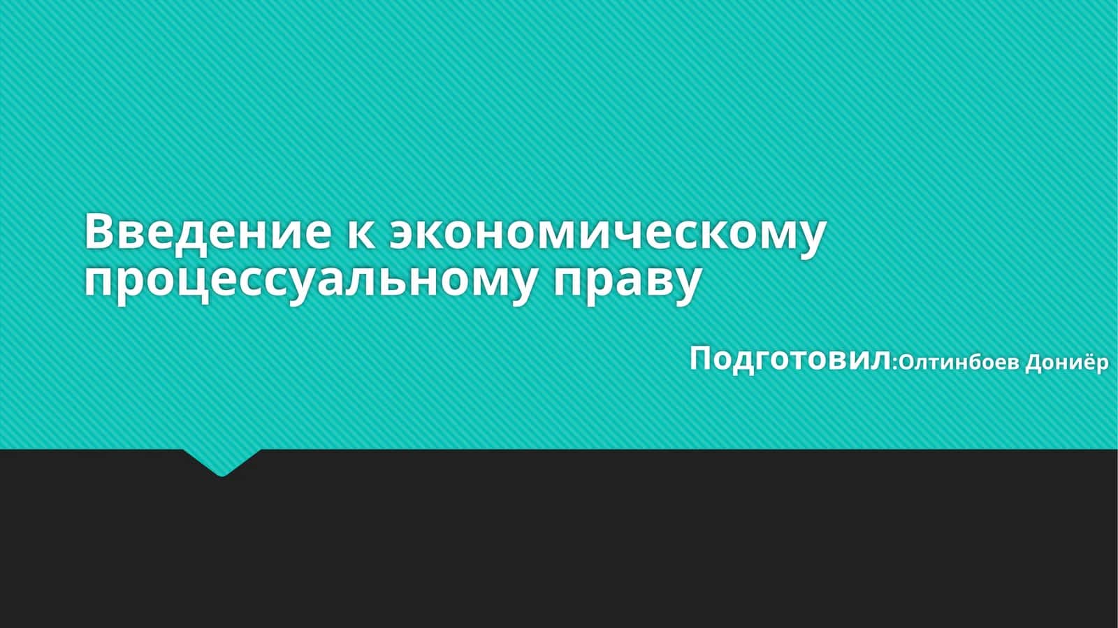 Введение к экономическому процессуальному праву
