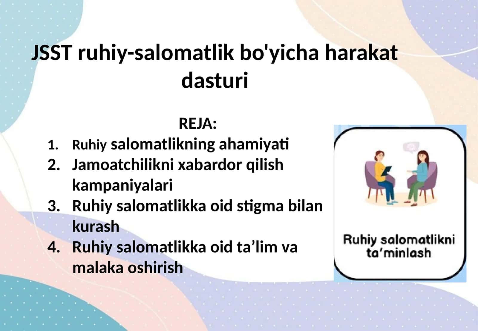 JSST ruhiy-salomatlik bo'yicha harakat dasturi