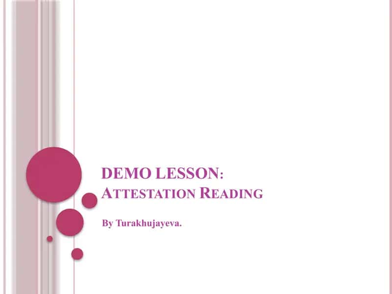 DEMO LESSON: Attestation Reading