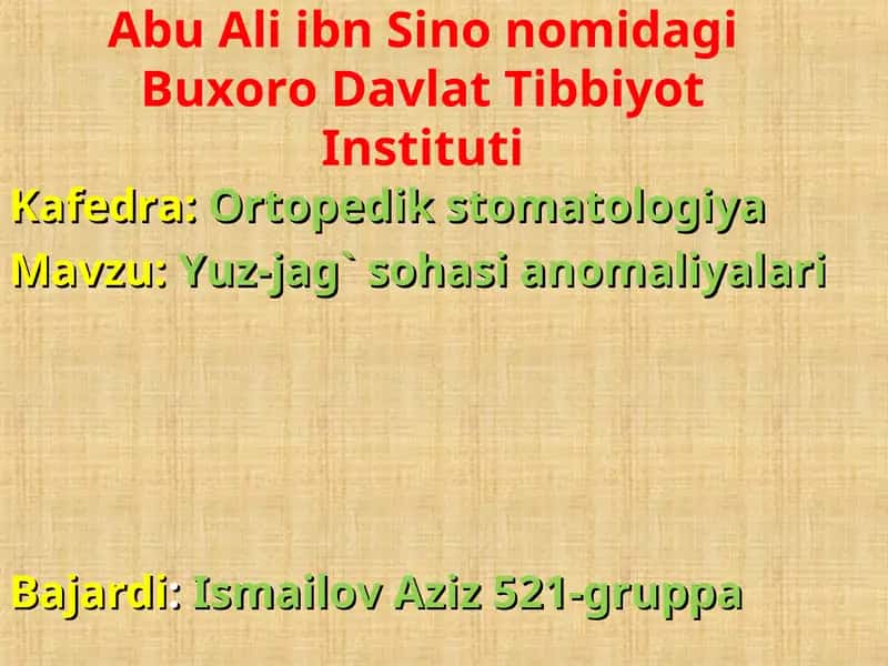 Yuz-jag` sohasi anomaliyalari