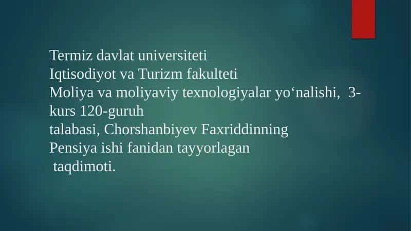 Pensiya jamg'armasi xarajatlari tarkibi