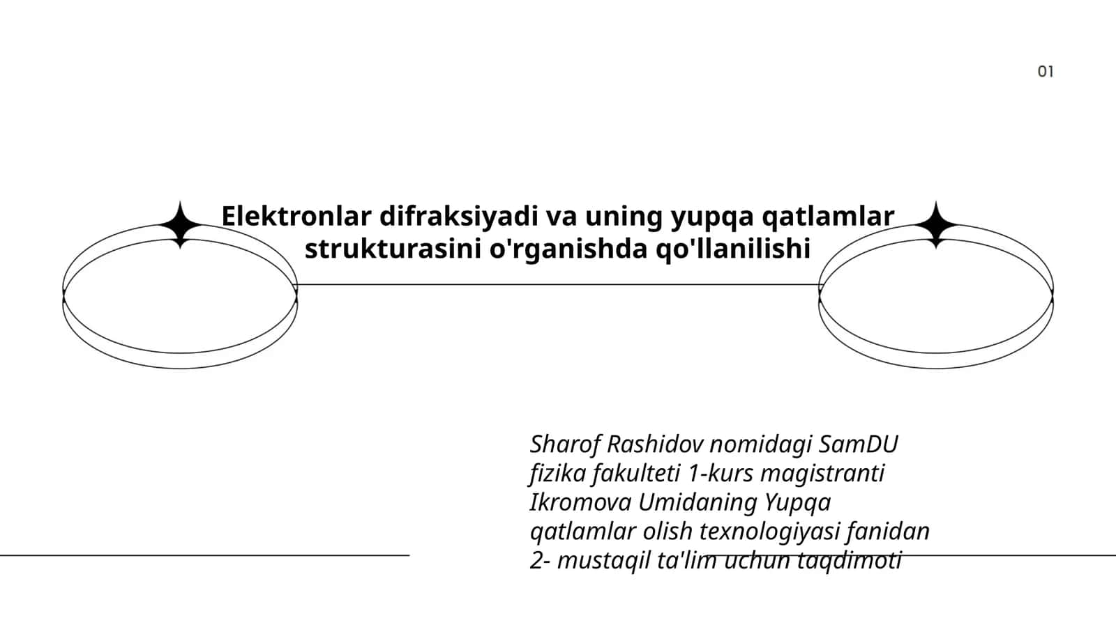 Elektronlar difraksiyasi va uning yupqa qatlamlar strukturasini o'rganish