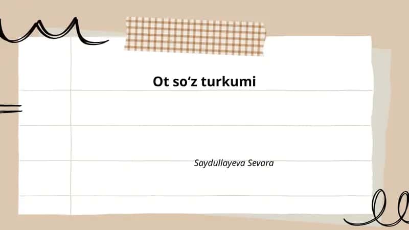 Ot soʻz turkumi