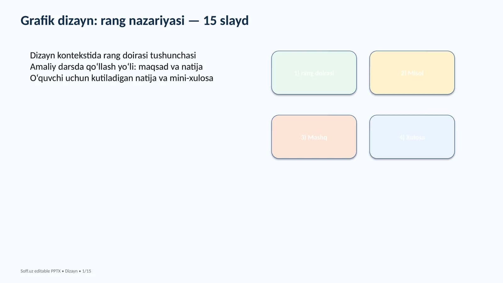 Grafik dizayn: rang nazariyasi — 15 slayd