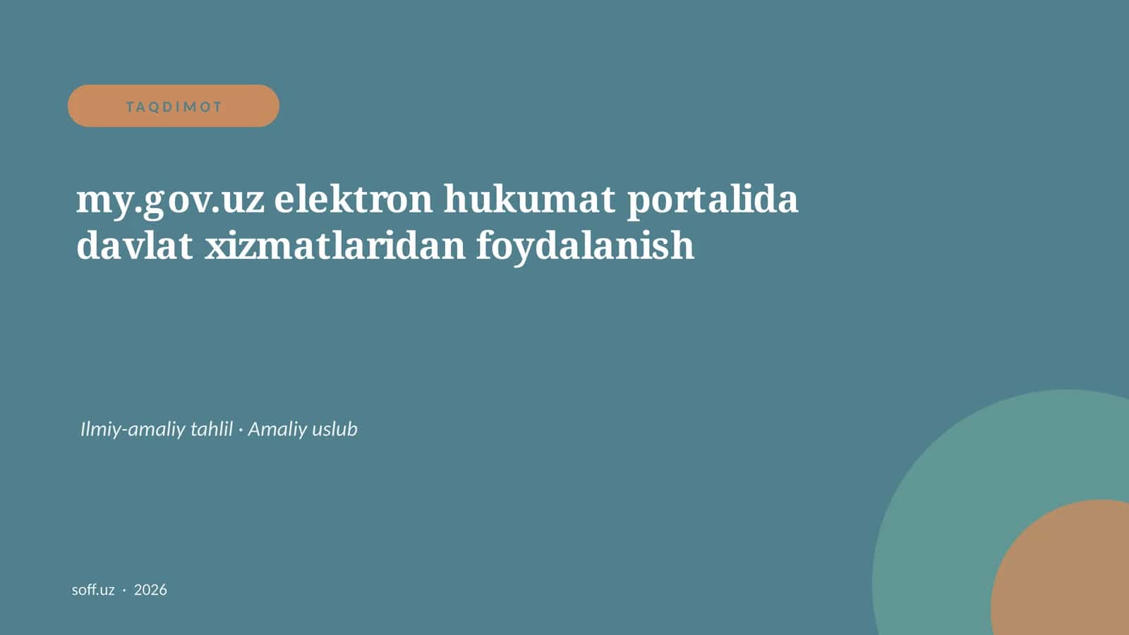 my.gov.uz elektron hukumat portalida davlat xizmatlaridan foydalanish
