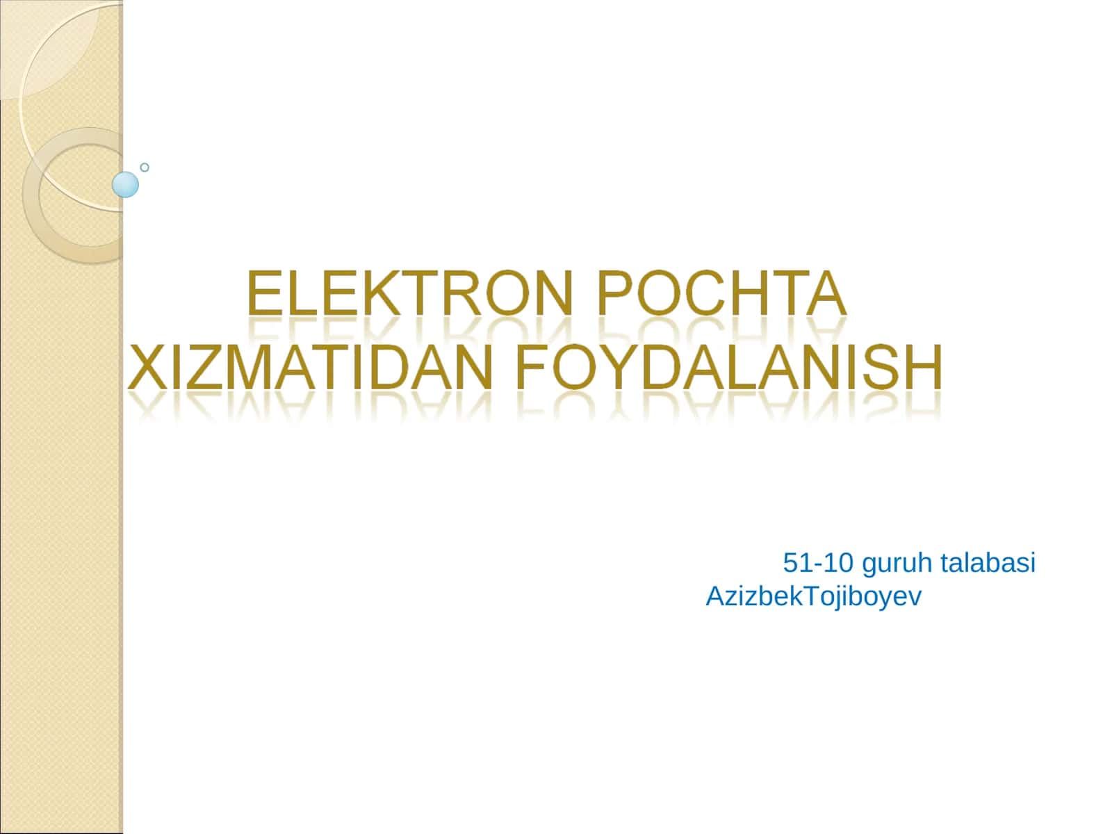 Elektron pochta tushunchasi