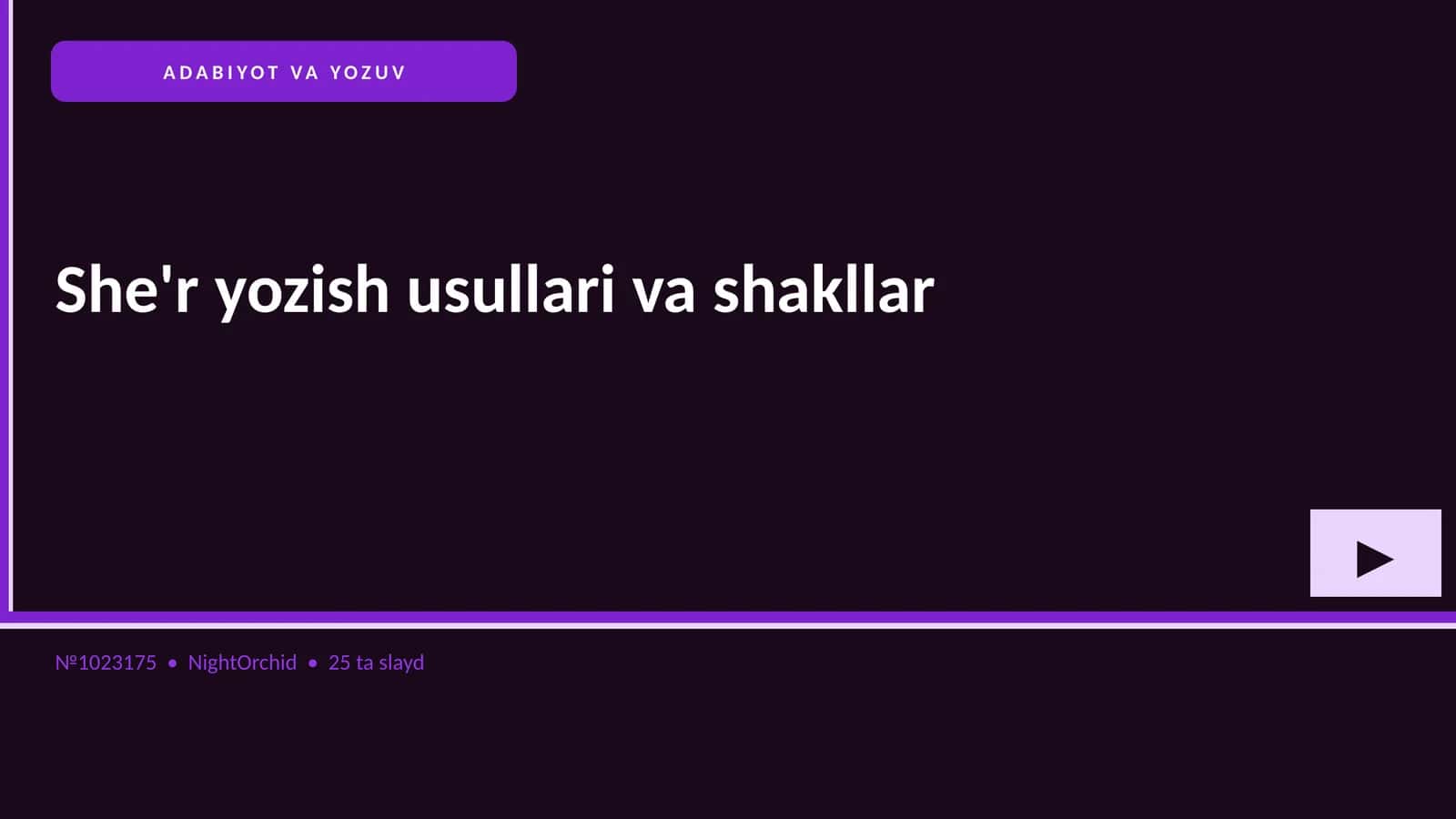 She'r yozish usullari va shakllar