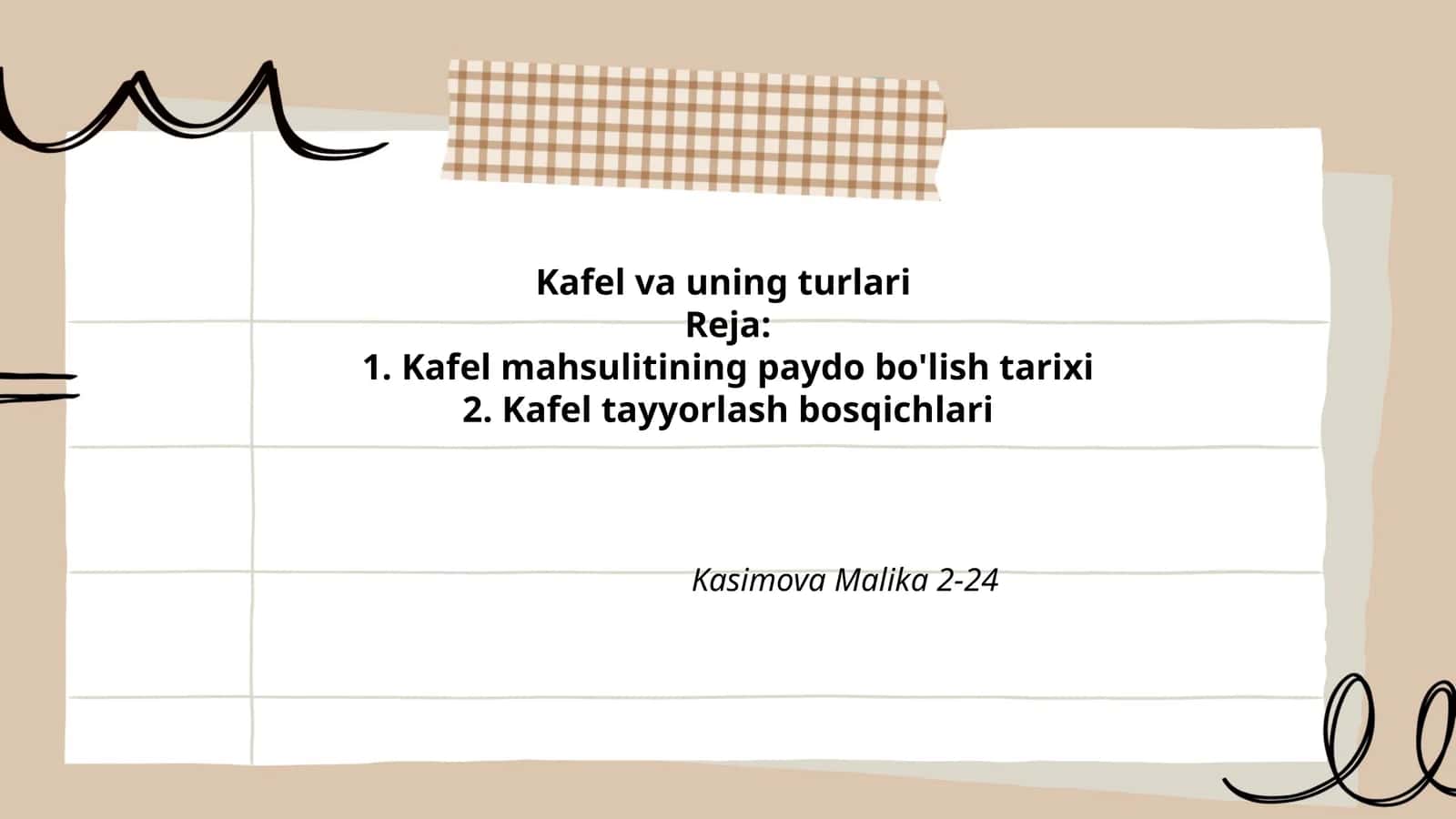 Kafel va uning turlari