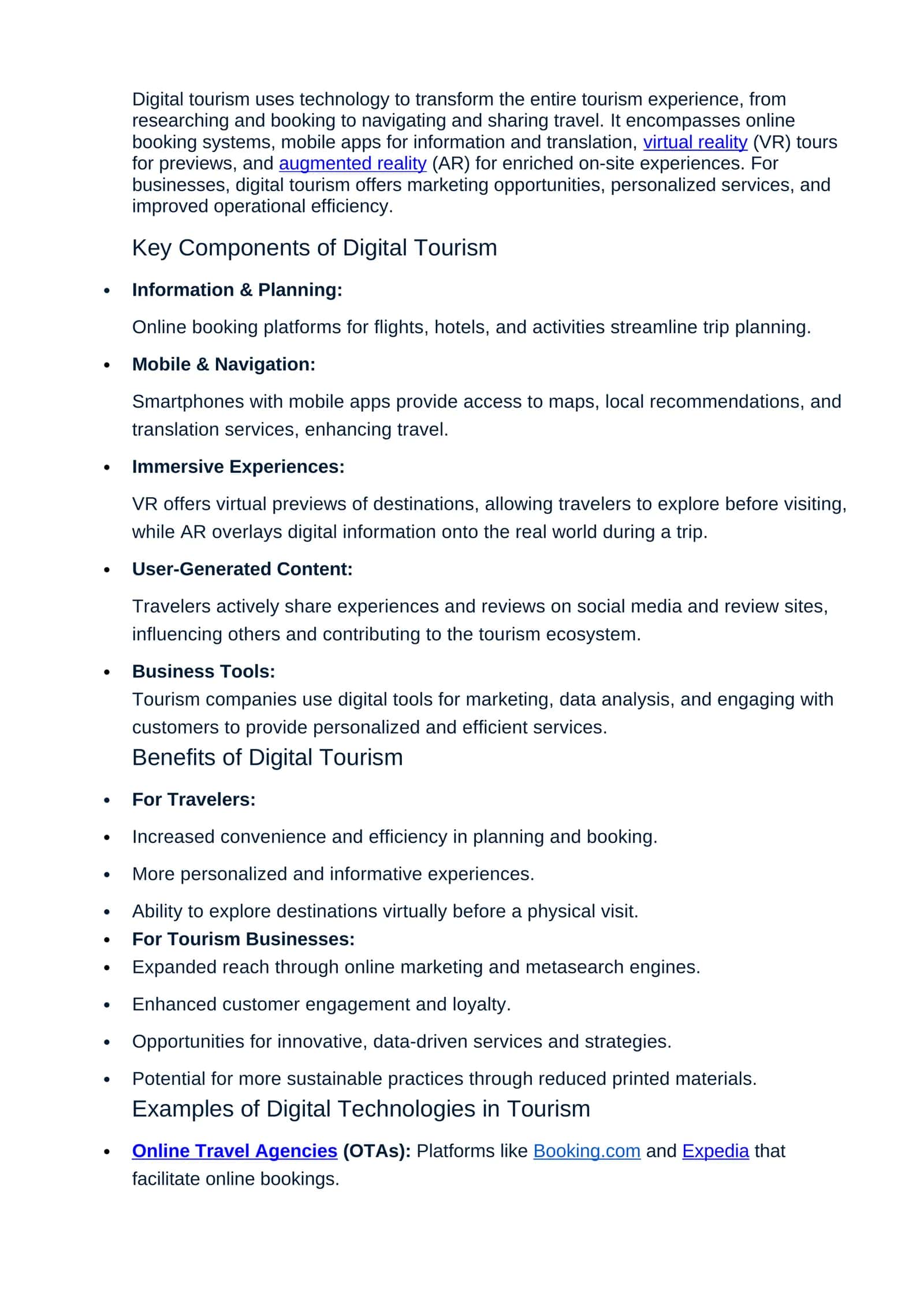 Digital tourism
