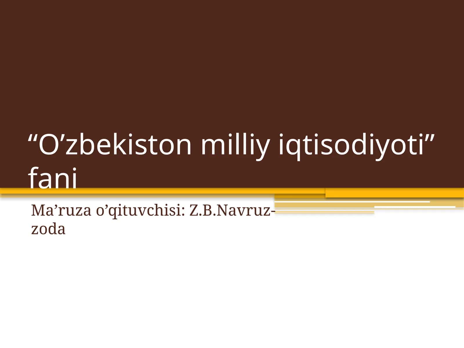 O’zbekiston milliy iqtisodiyoti