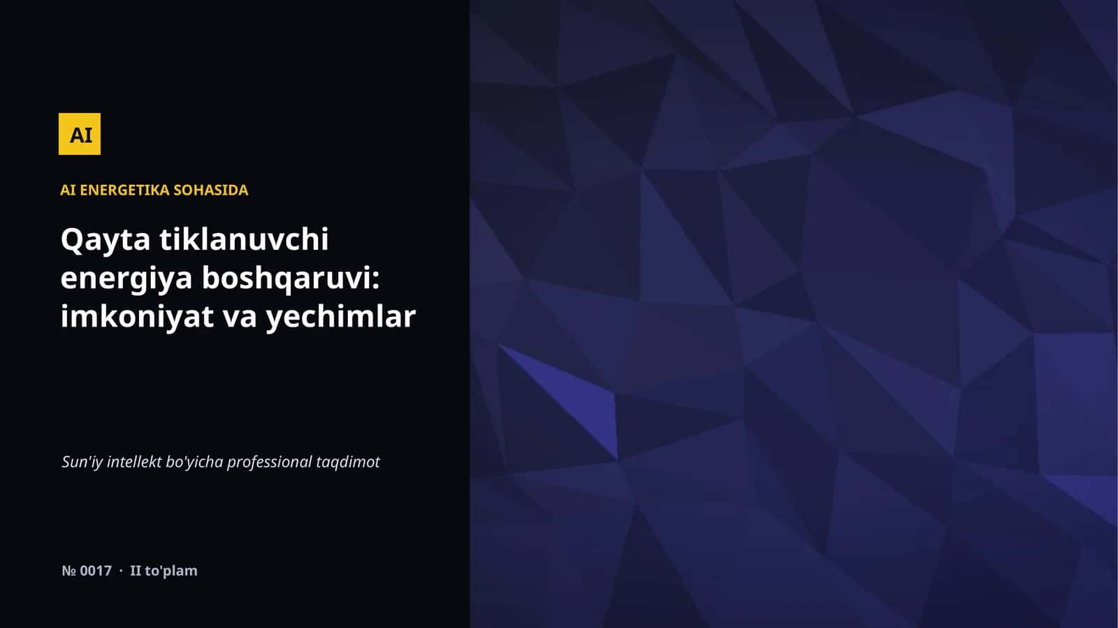 AI ENERGETIKA SOHASIDA