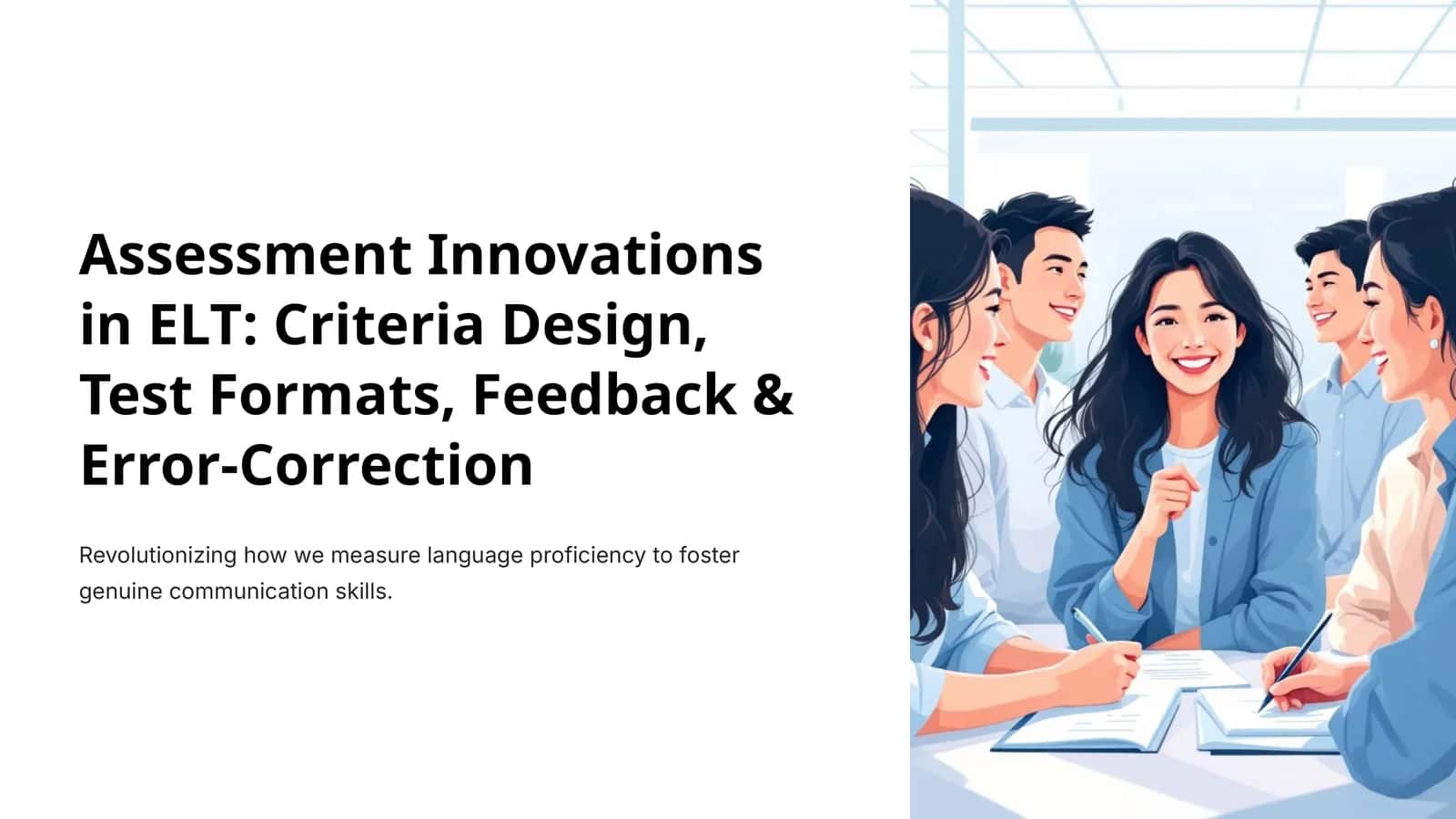 Assessment Innovations in ELT: Criteria Design, Test Formats, Feedback & Error-Correction
