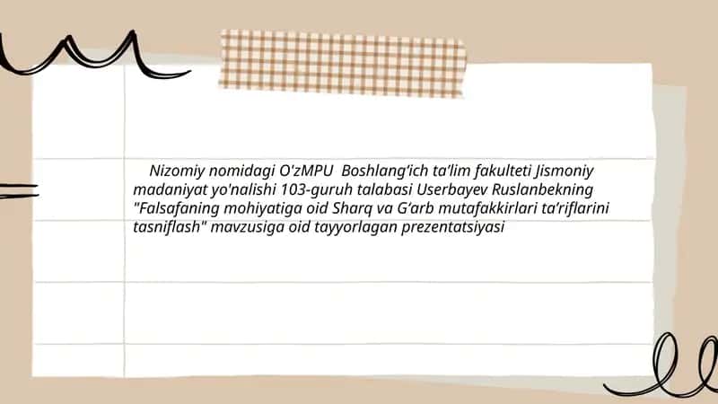 Falsafaning mohiyati