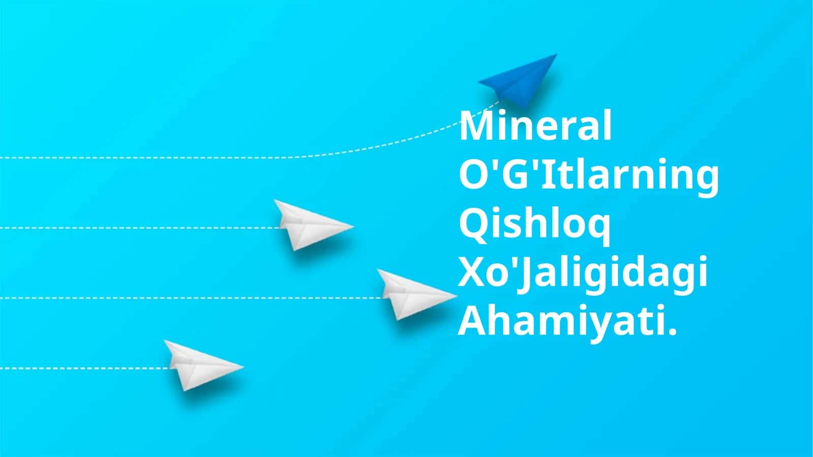 Mineral O'G'Itlarning Qishloq Xo'Jaligidagi Ahamiyati