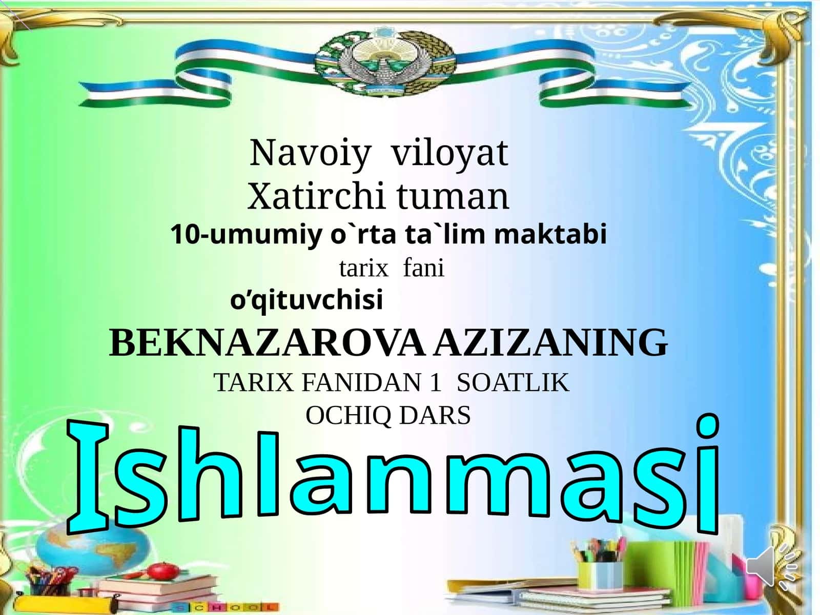 8-sinf Jahon tarixi fanidan ochiq dars ishlanma. XVI-XVIII asrlarda Eron