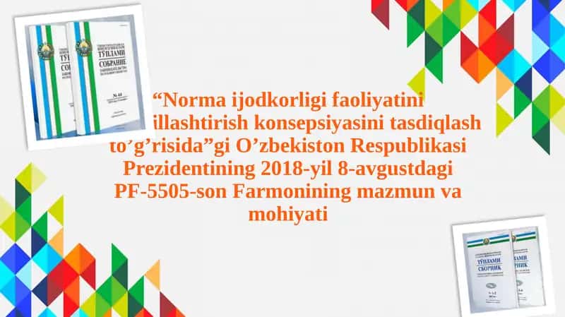 Normaijodkorligi faoliyatini takomillashtirish konsepsiyasi