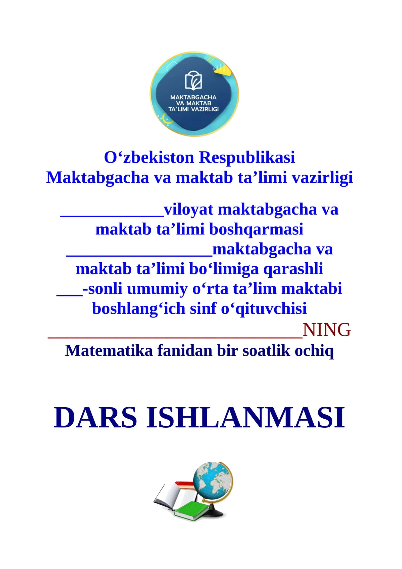 3-sinf Matematika fanidan Yuzning xossalari 2-chorak dars ishlanmasi