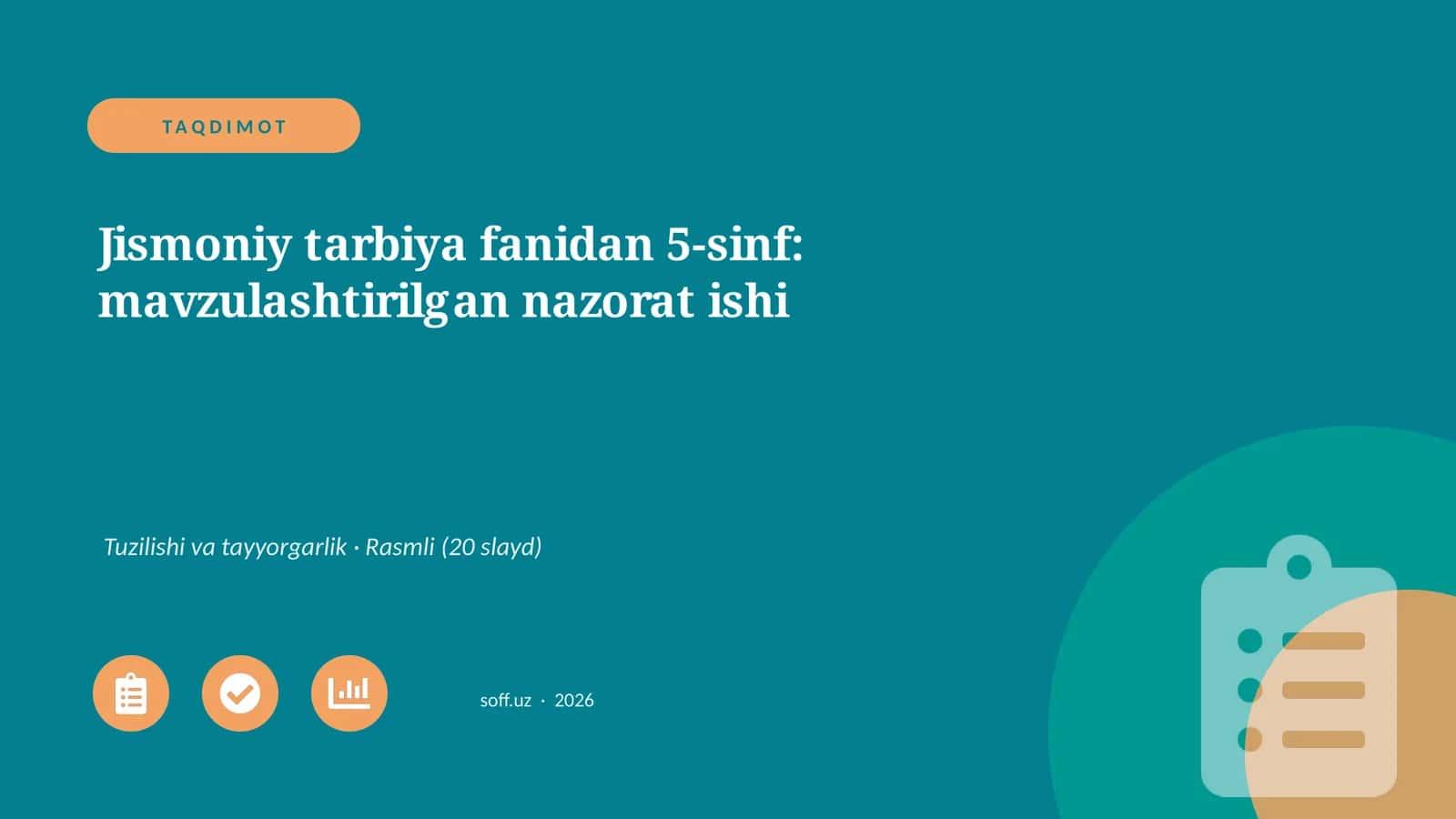 5-sinf: mavzulashtirilgan nazorat ishi