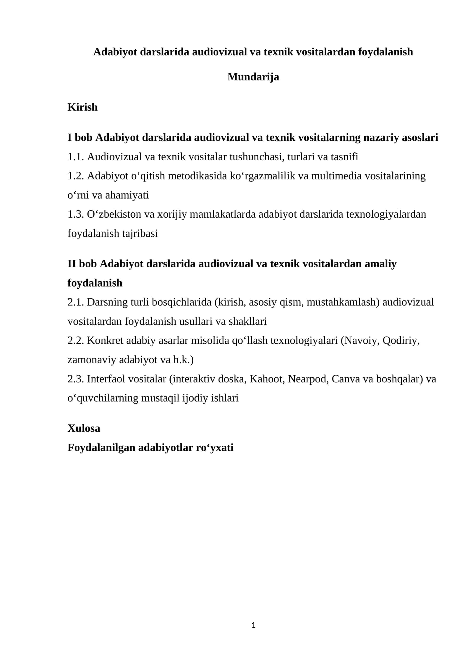 Adabiyot darslarida audiovizual va texnik vositalardan foydalanish