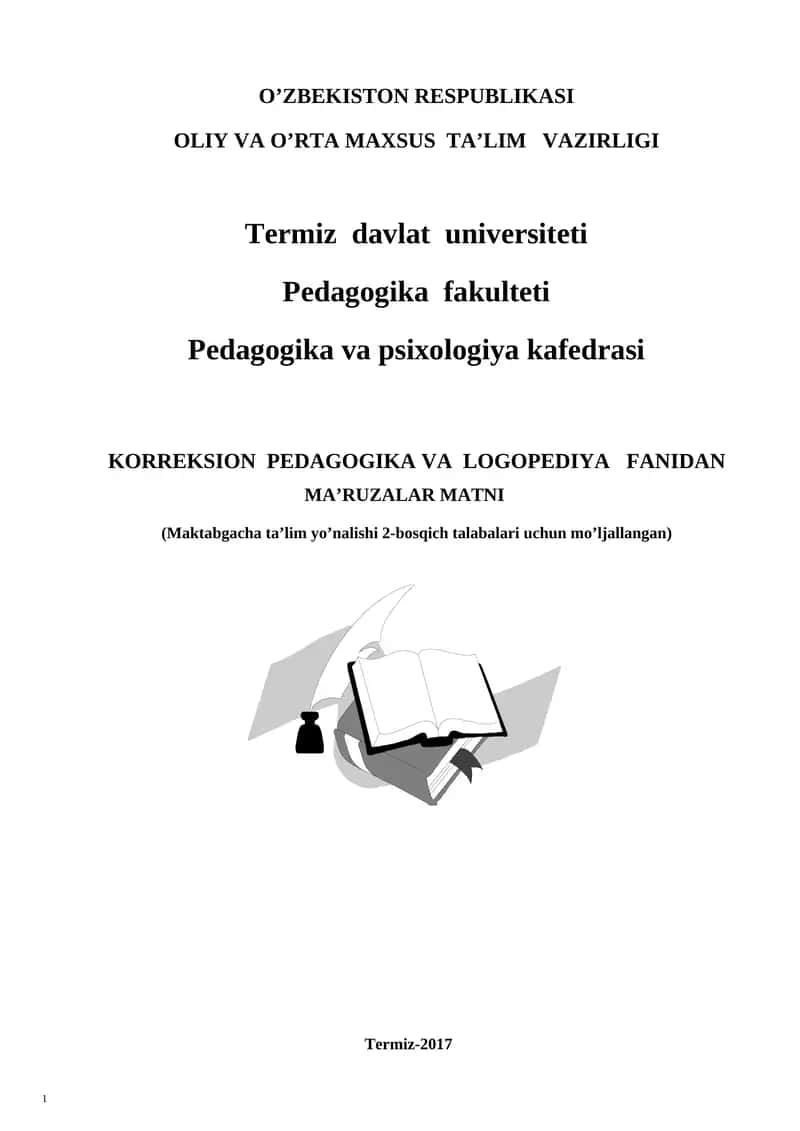 KORREKSION PEDAGOGIKA VA LOGOPEDIYA