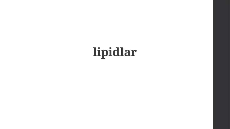 Lipidlar: Ta'rifi va Klassifikatsiyasi
