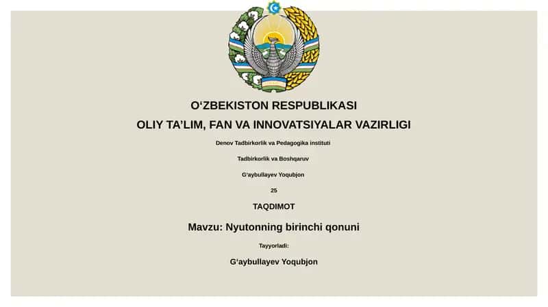 Nyutonning birinchi qonuni
