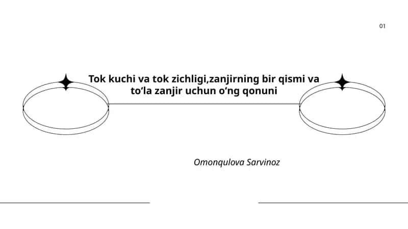 Tok kuchi va tok zichligi,zanjirning bir qismi va toʻla zanjir uchun oʻng qonuni