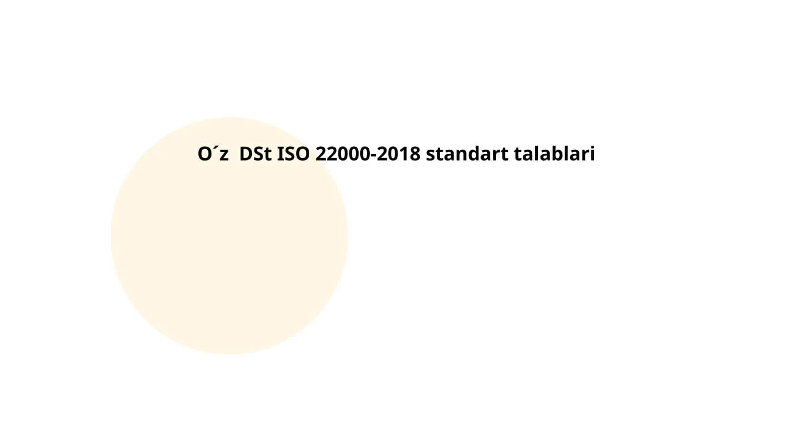 O´z DSt ISO 22000-2018 standart talablari