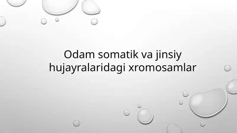 Odam somatik va jinsiy hujayralaridagi xromosamlar