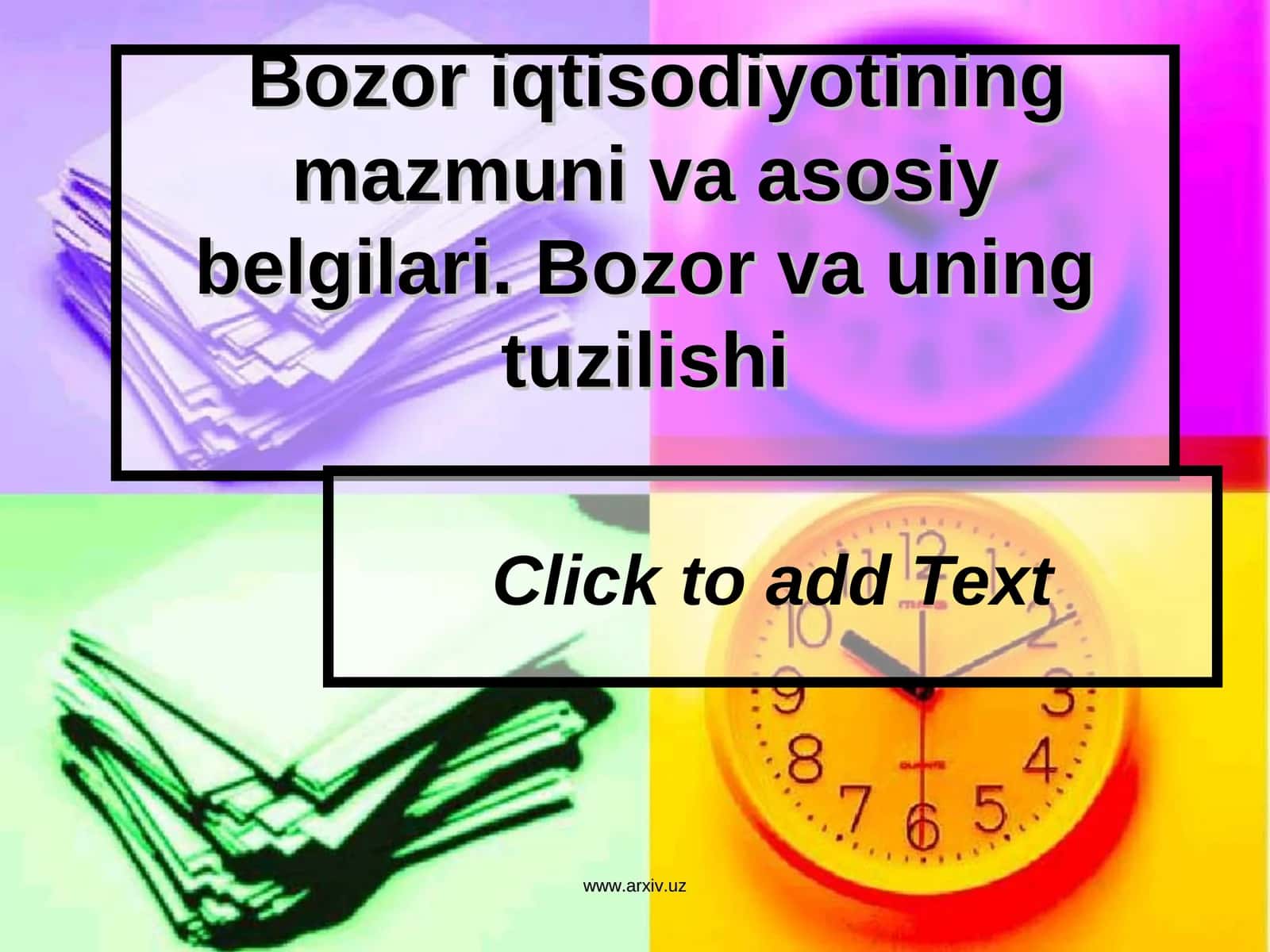 Bоzоr iqtisоdiyotining mazmuni va asоsiy bеlgilari