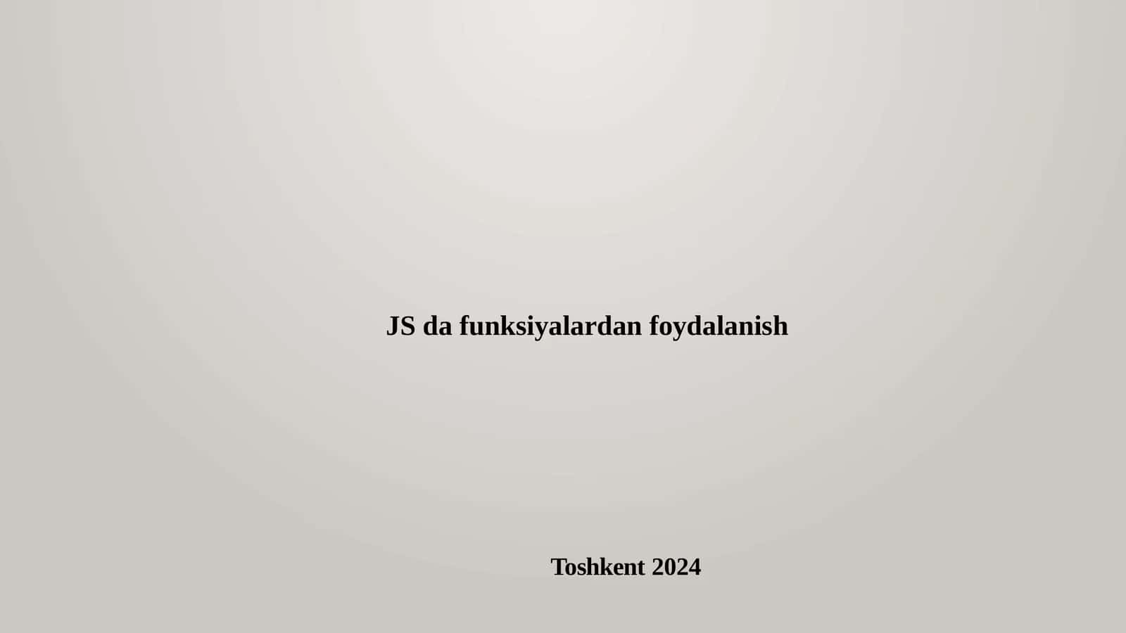JavaScript Funksiya