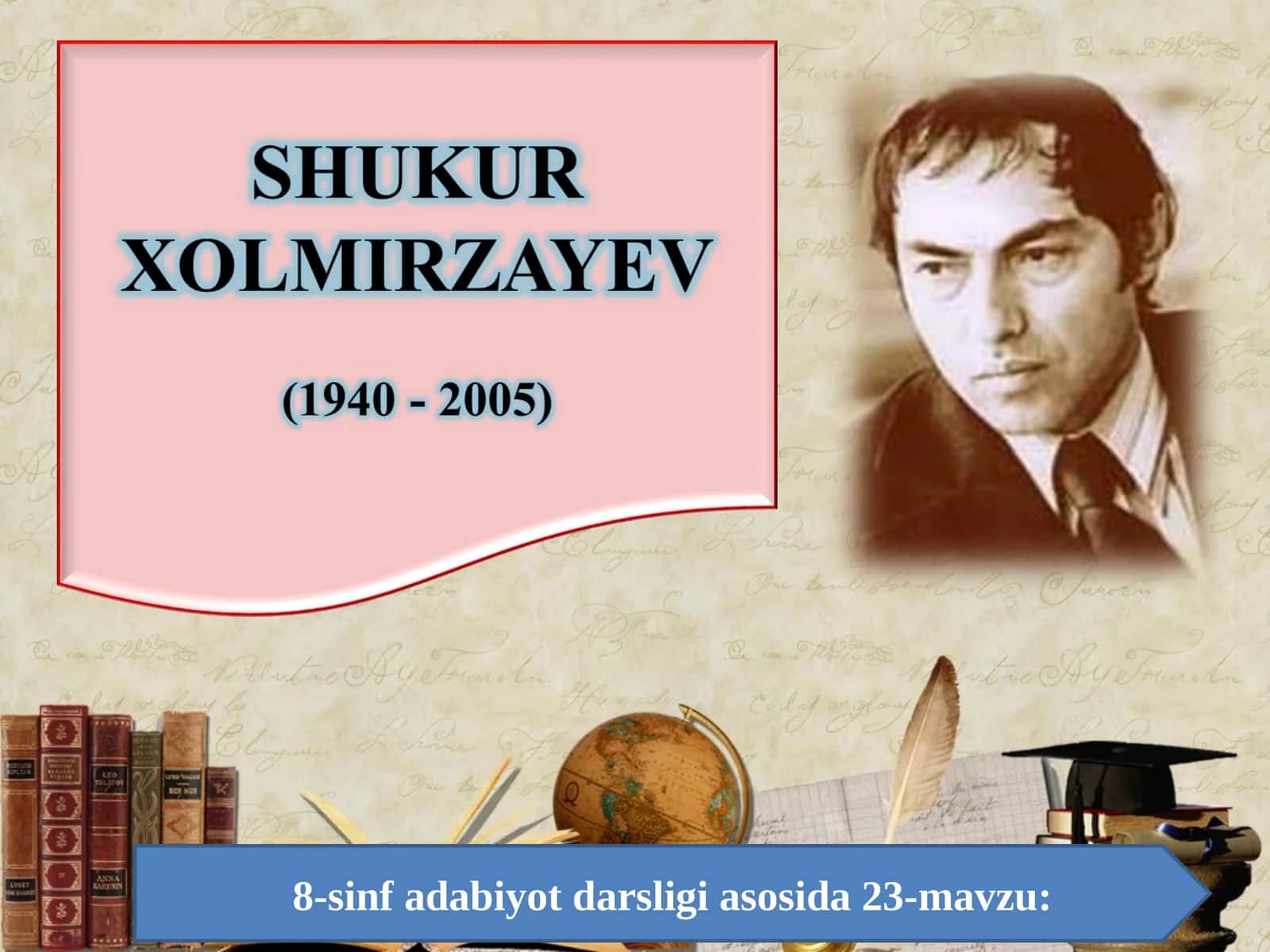 8-sinf Shukur Xolmirzayev hayoti va ijodi