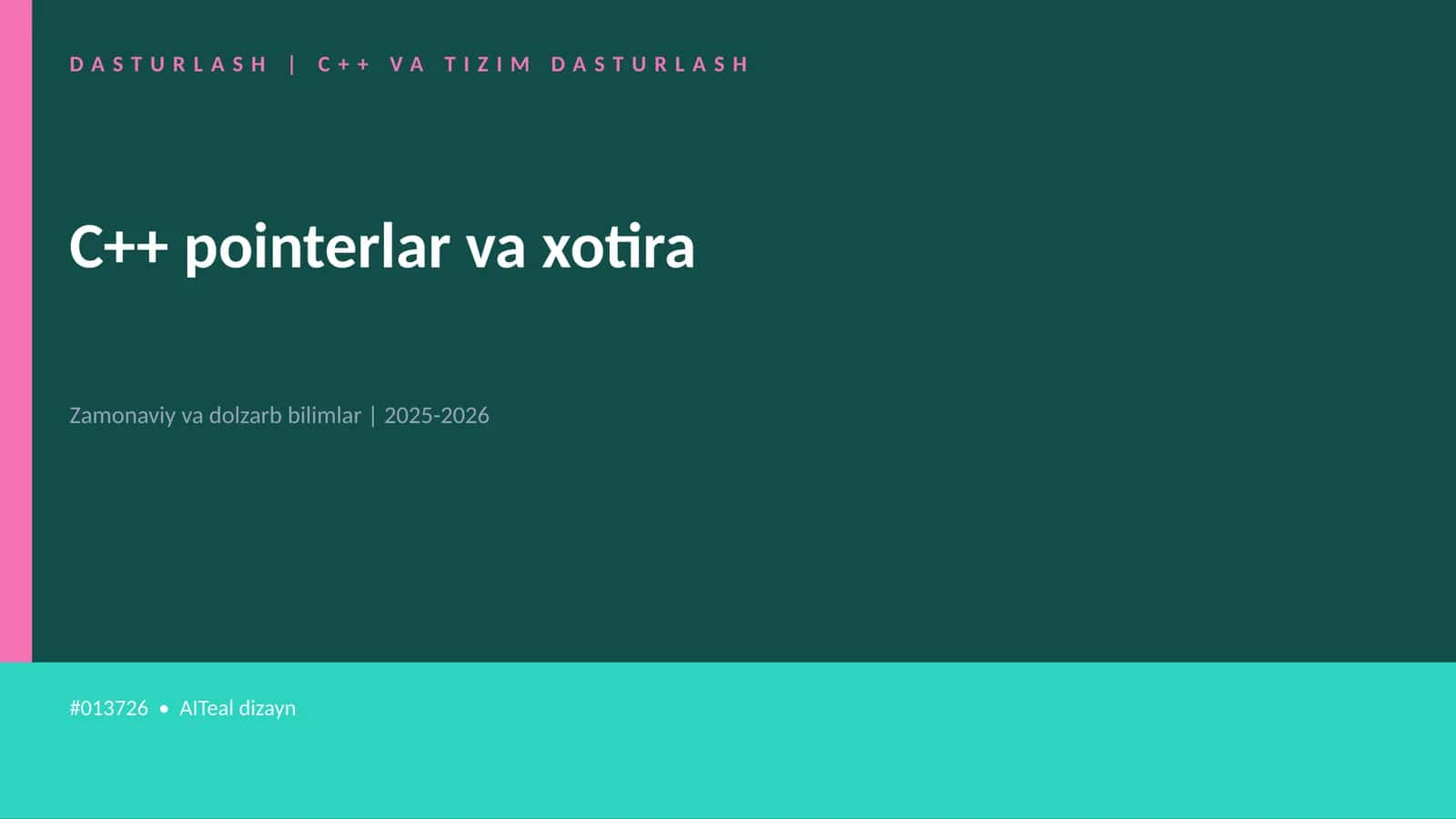 C++ VA TIZIM DASTURLASH