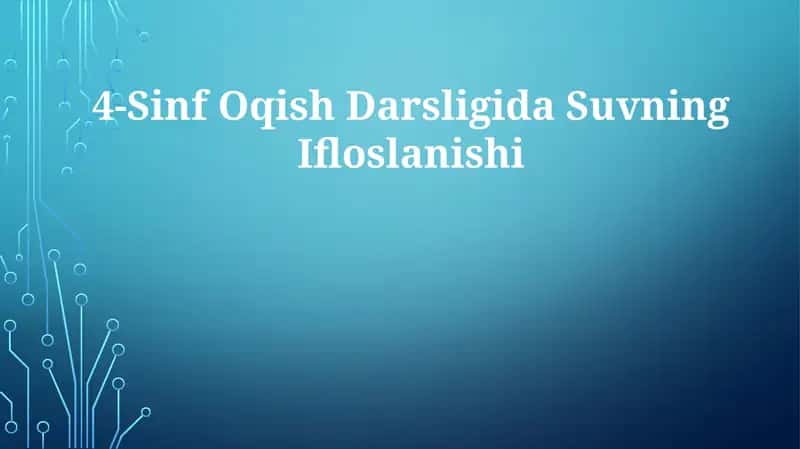 Suvning Ifloslanishi