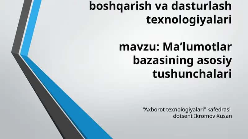 Ma’lumotlarbazasi